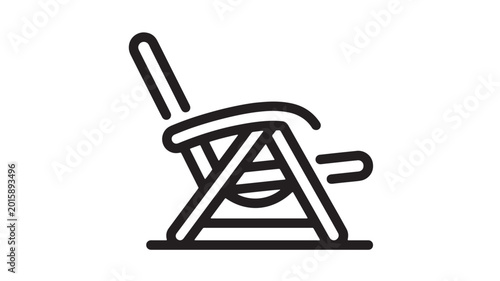 Schilderij op canvas Chair icon with face support and raised armrests drawn as a bold pro outline sym