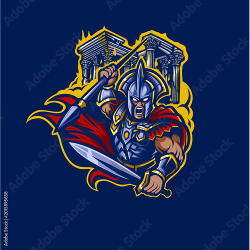Quadro su tela Spartan Warrior Mascot Logo for Esports and Gaming Team