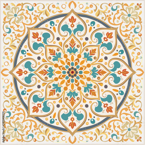 Vintage Ottoman inspired ornamental texture, luxurious ethnic vector pattern with floral details