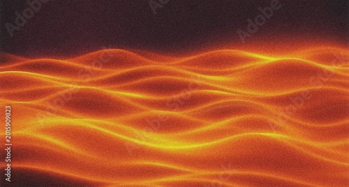 Abstract fiery waves illustration, glowing orange and red liquid texture, dynamic heat energy background, molten lava flow pattern 4K grainy texture Background