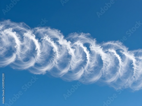 Rare Kelvin-Helmholtz Wave Clouds Breaking Sky. Cloud Formations. 