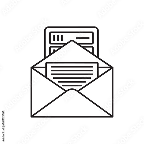 Open envelope with letter and server rack icon representing electronic mail hosting services.