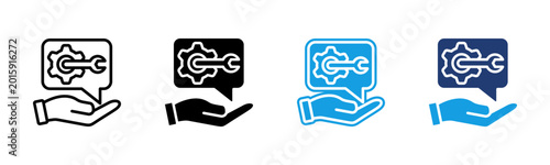 Tableau sur toile Service Request icon multiple style collection