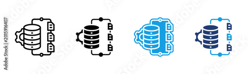 Foto Data Integration icon multiple style collection