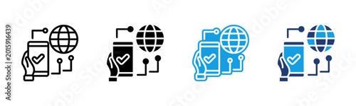 Mobile Access icon multiple style collection