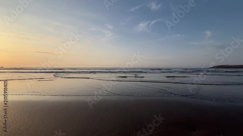 4K Sea Waves Reflection On Shalun Beach Sunset