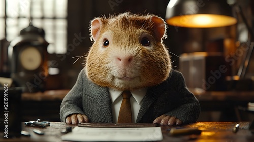 rat businessman in office