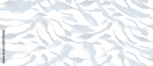 Seamless abstract textured pattern. Simple background with grey, blue, white texture. Digital brush strokes. Lines, stains. Design for textile fabrics, wrapping paper, background, wallpaper, cover.