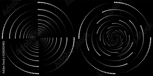 Εκτύπωση καμβά Halftone circular dotted frames set
