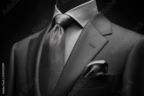 Elegance Personified: A refined tailored suit on display, showcasing impeccable details and refined craftsmanship.