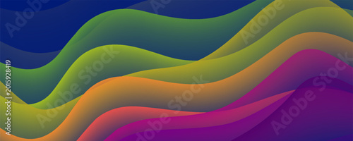Tableau sur toile Colorful, rainbow waves, seamless, abstract, gradual background illustrate the sea or ocean water surface in colors of spectrum