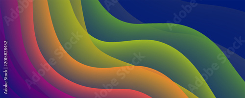 Foto Colorful, rainbow waves, seamless, abstract, gradual background illustrate the sea or ocean water surface in colors of spectrum