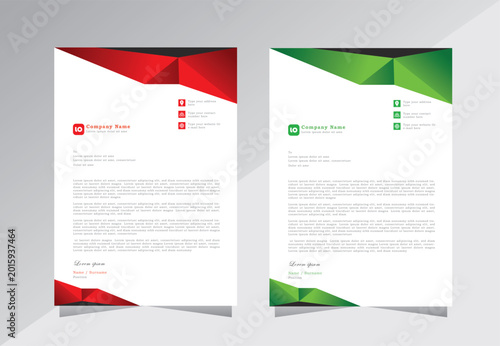 Business letterhead design template with red and green colors. creative modern letterhead design template for your project. letter head, letterhead, business letterhead design.