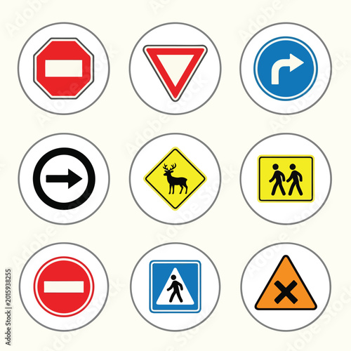 Free Download TRAFFIC SIGNS VECTOR ICON - GFXLoad