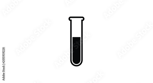 Canvas Print Test tube with liquid black silhouette high quality