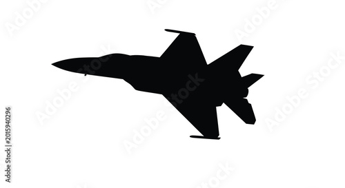 Фотография Military fighter jet silhouette against a white background