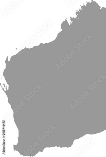 Western Australia Isolated Blank Map Cartography Illustration Region in Australia