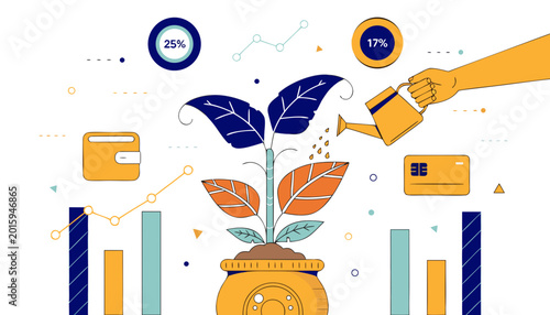 Flat vector of business and finance for web design featuring technology 