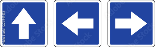Bild auf Leinwand One Way road Sign vector illustration