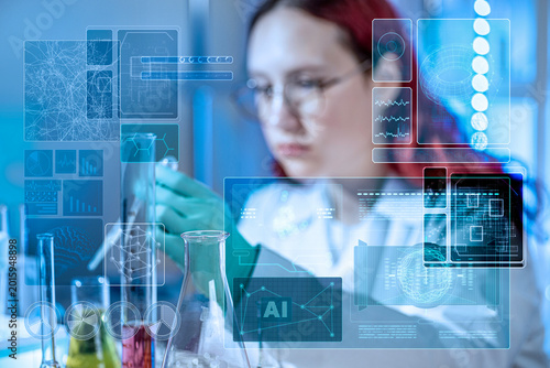 Cuadro en lienzo AI, artificial intelligence