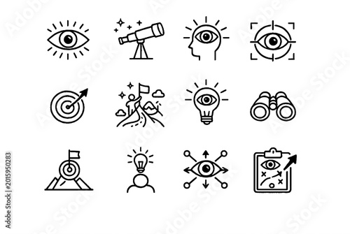 Vision and Innovation Line Icons Collection
