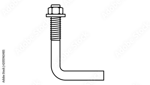 Fotografie Industrial heavy-duty anchor bolt vector icon featuring an editable stroke design for construction projects, providing a clean and scalable professional illustration for hardware catalogues