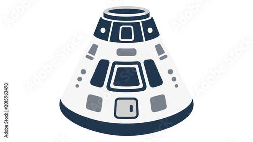 Canvastavla Detailed spacecraft command module vector illustration showing the main cabin of a space capsule