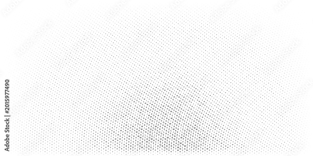 Fototapeta premium Halftone texture with letters. Vector. Modern background for posters, websites, web pages, business cards, postcards, interior design. Punk, pop, grunge in vintage style. Minimalism.