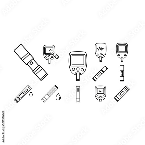 Blood glucose monitoring devices and test strips set with diabetes, analysis