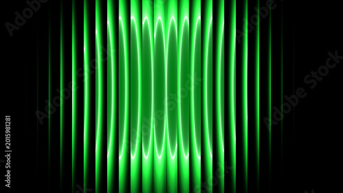 Картината върху платно Abstract ribbed glass lines with flowing gradient blending intense green doomsday colors