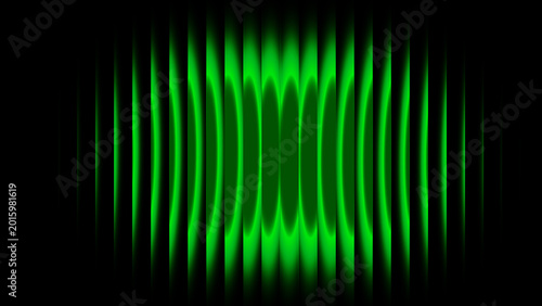 Foto Abstract ribbed glass lines with flowing gradient blending intense green doomsday colors