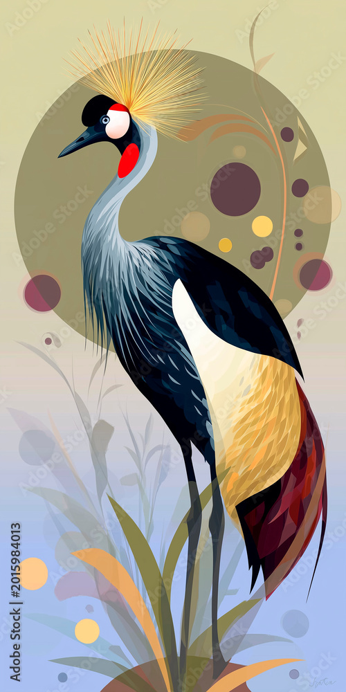 Fototapeta premium A Red-crowned crane 