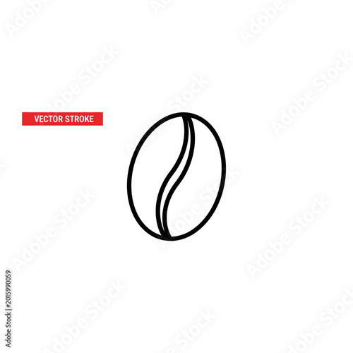 Minimalist coffee bean outline illustration with caffeine beverage minimalist