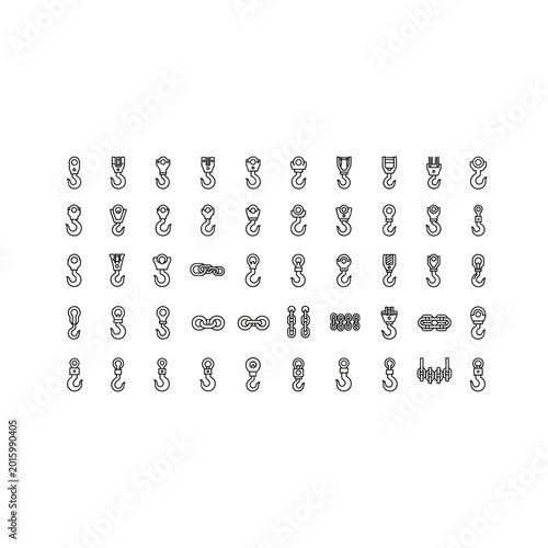 Collection of abstract tribal and geometric graphic design symbols with abstract