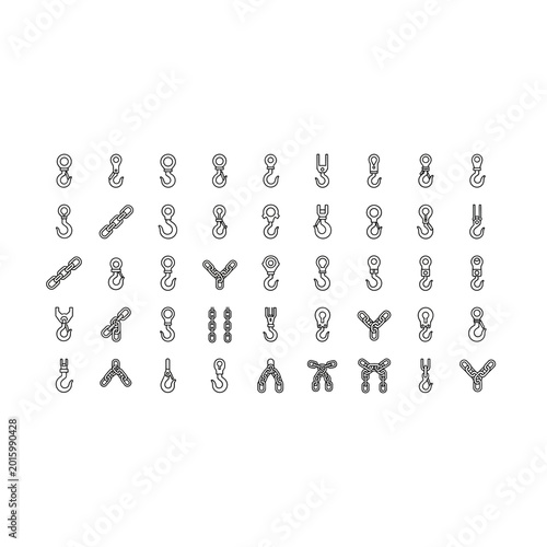 Set of decorative tribal graphic symbols and abstract pattern elements