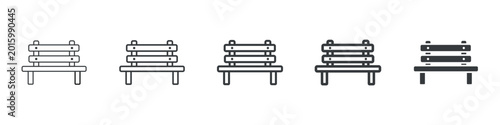 Bench Different Icon Set Simple Style Collection