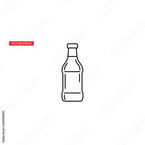 Single bottle beverage icon line art design with beverage minimalist container