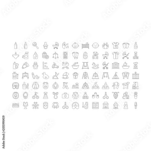 Assorted small decorative graphic elements and abstract symbols with graphics