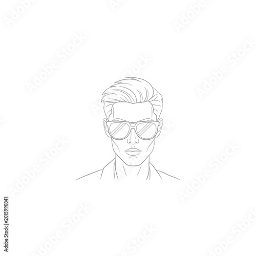 Portrait of a young man wearing aviator sunglasses with sunglasses, portrait