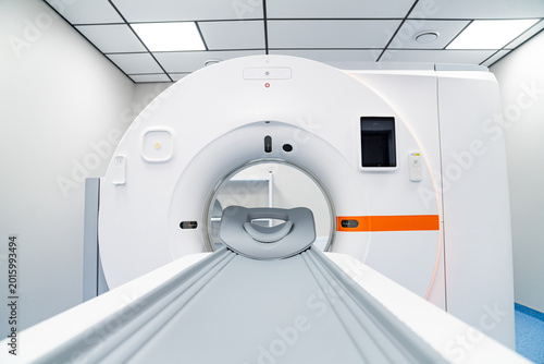 Картината върху платно Front view of computed tomography scanner in modern hospital