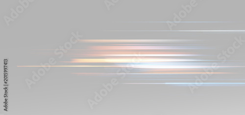 Fotografie Neon light tracks and speed lines on black and gray backgrounds showing urban tr