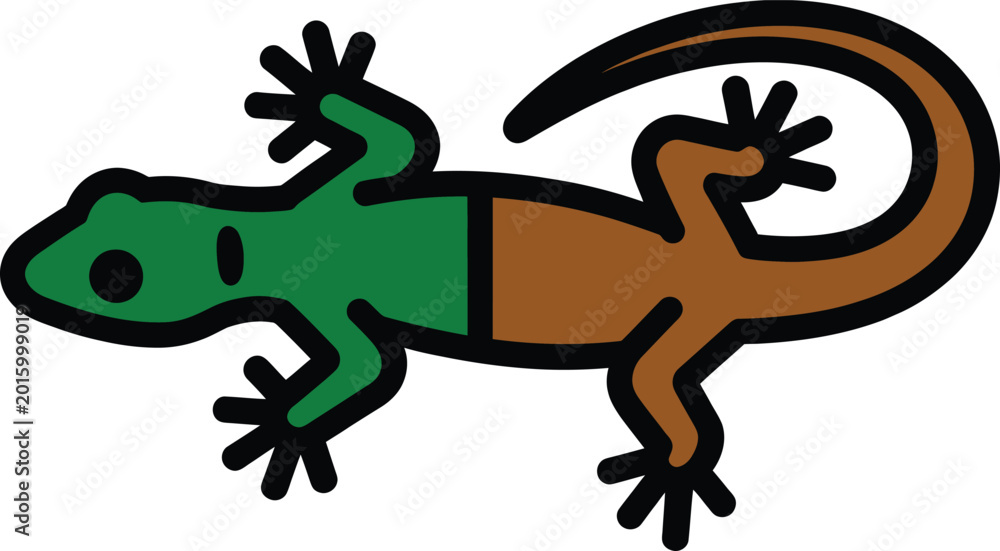 Naklejka premium Gecko lizard icon in simple reptile style