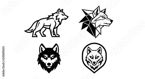 Wolf Silhouette Collection - A Set of Four Distinct Designs.