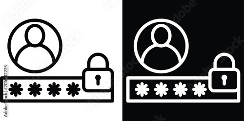 Foto login Two-tone version in black and white background