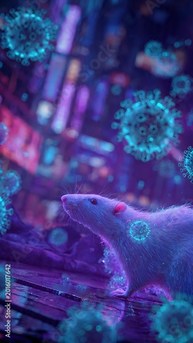 illustration of rats and viruses that can infect humans
