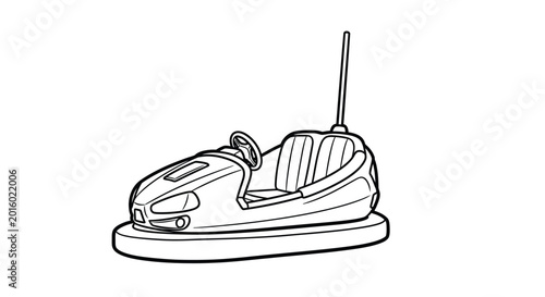 Quadro em tela Vintage bumper car sketch a nostalgic ride from amusement parks