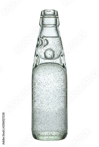 Clear Codd-neck glass bottle of Banta soda