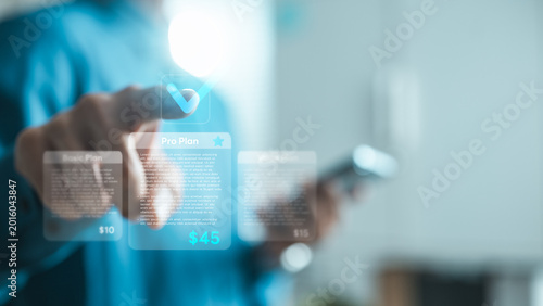 Fotografie Digital subscription management platform with recurring billing, premium membership plans and online payment options for business services and software access