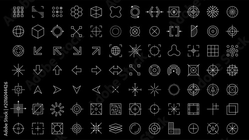 Принти на полотні Industrial blueprint drafting and micrographics symbols