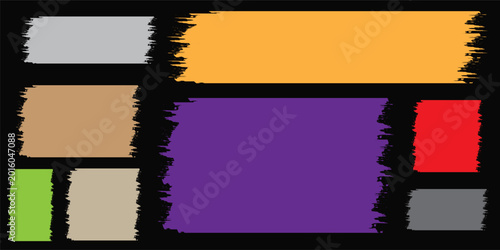 Tableau sur toile set of colorful grunge papers, Grunge frame collecton
